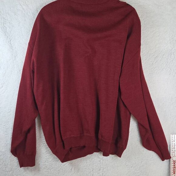 Vintage St. Croix Men's Collared Knit Long Sleeve Polo Sweater Maroon XL - Picture 6 of 6